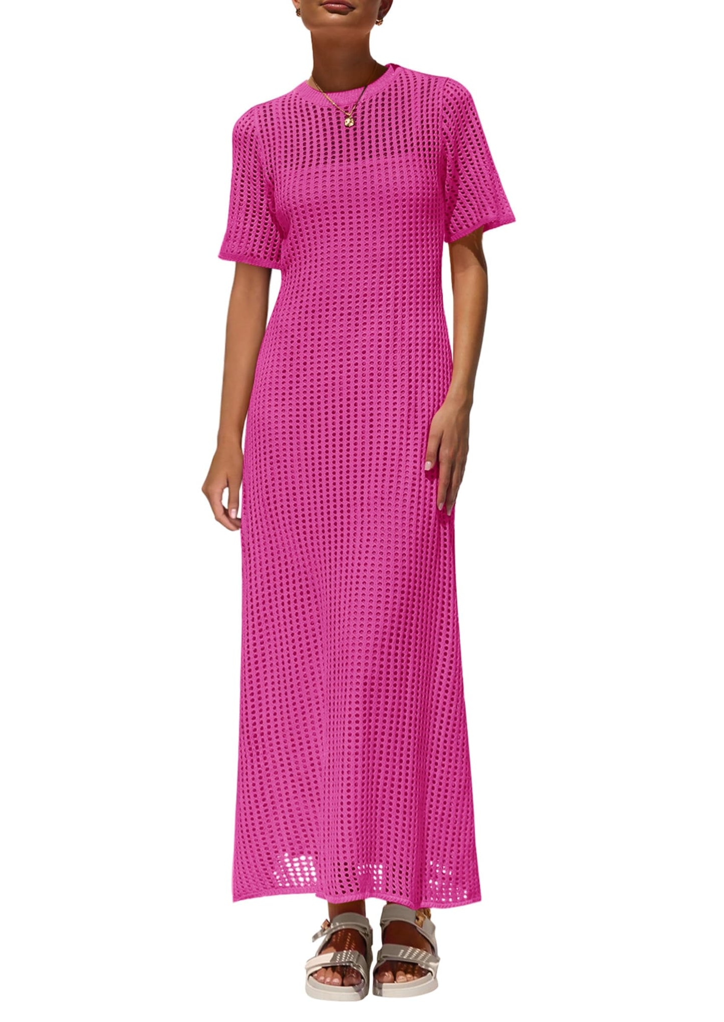 Women's Hollow Cover Up and Slip Dress Two-Piece Dress