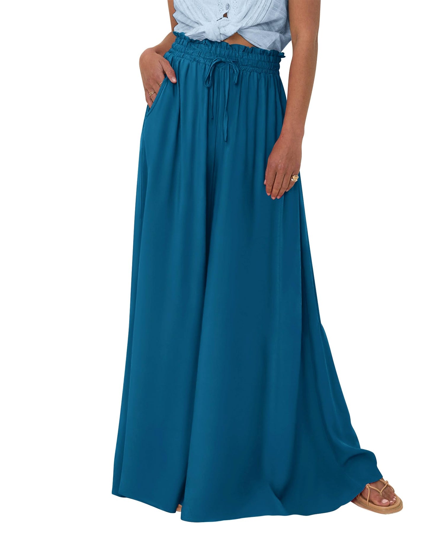 Women's Casual Flowy High Waist Wide Leg Pants(Buy 2 10% OFF)