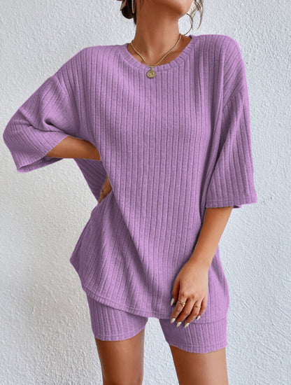 Summer Sale 2023🔥 🔥 Casual Round Collar Loose Shorts Set