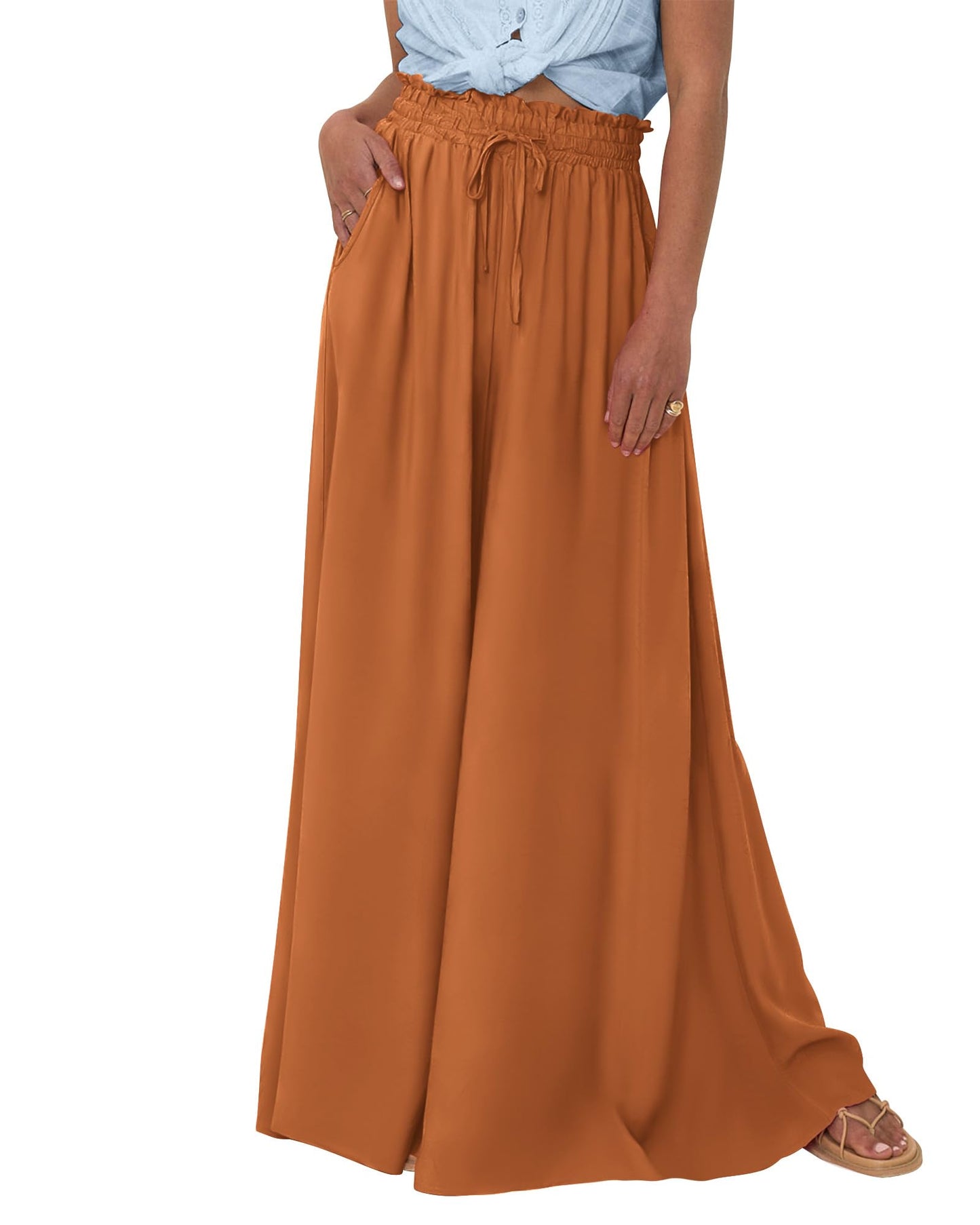Women's Casual Flowy High Waist Wide Leg Pants(Buy 2 10% OFF)