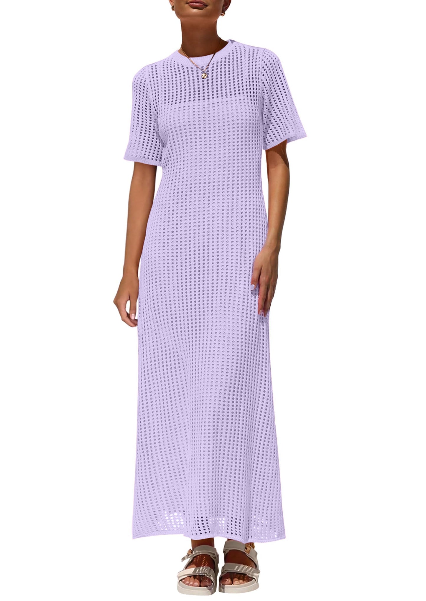 Women's Hollow Cover Up and Slip Dress Two-Piece Dress
