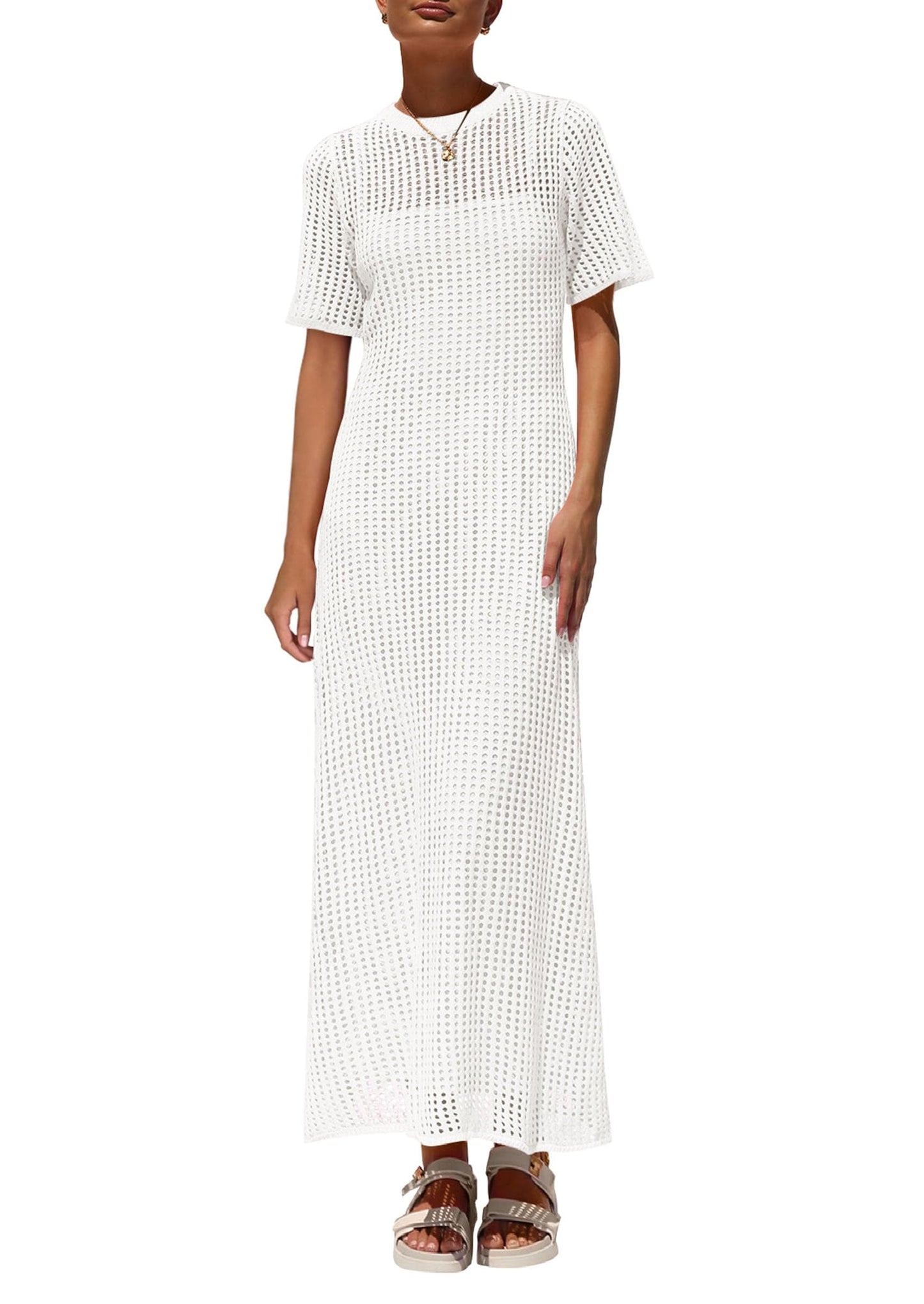 Women's Hollow Cover Up and Slip Dress Two-Piece Dress