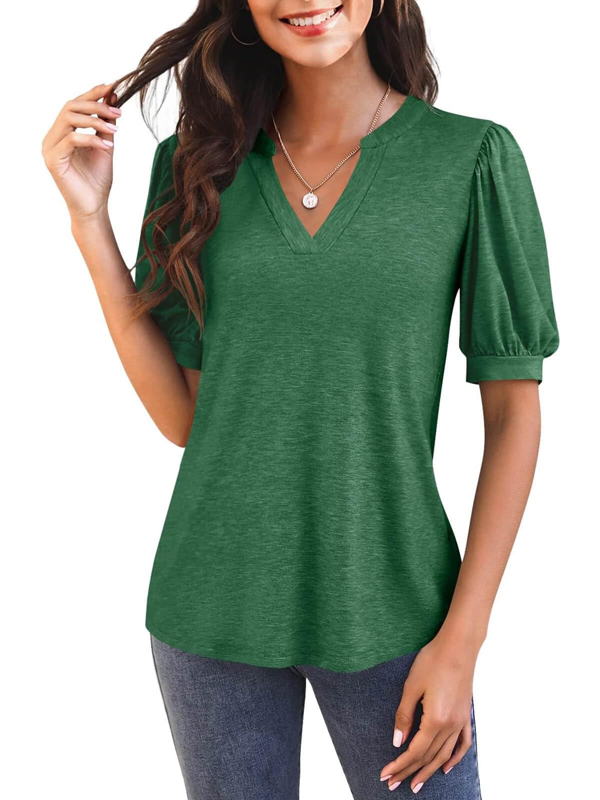 Hot Sale🔥Puff Sleeve Loose Dressy Blouses