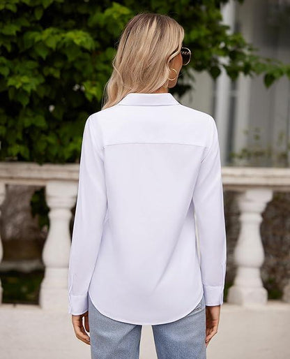 Women's Long Sleeve Breathable Slim Fit Button Down Shirts