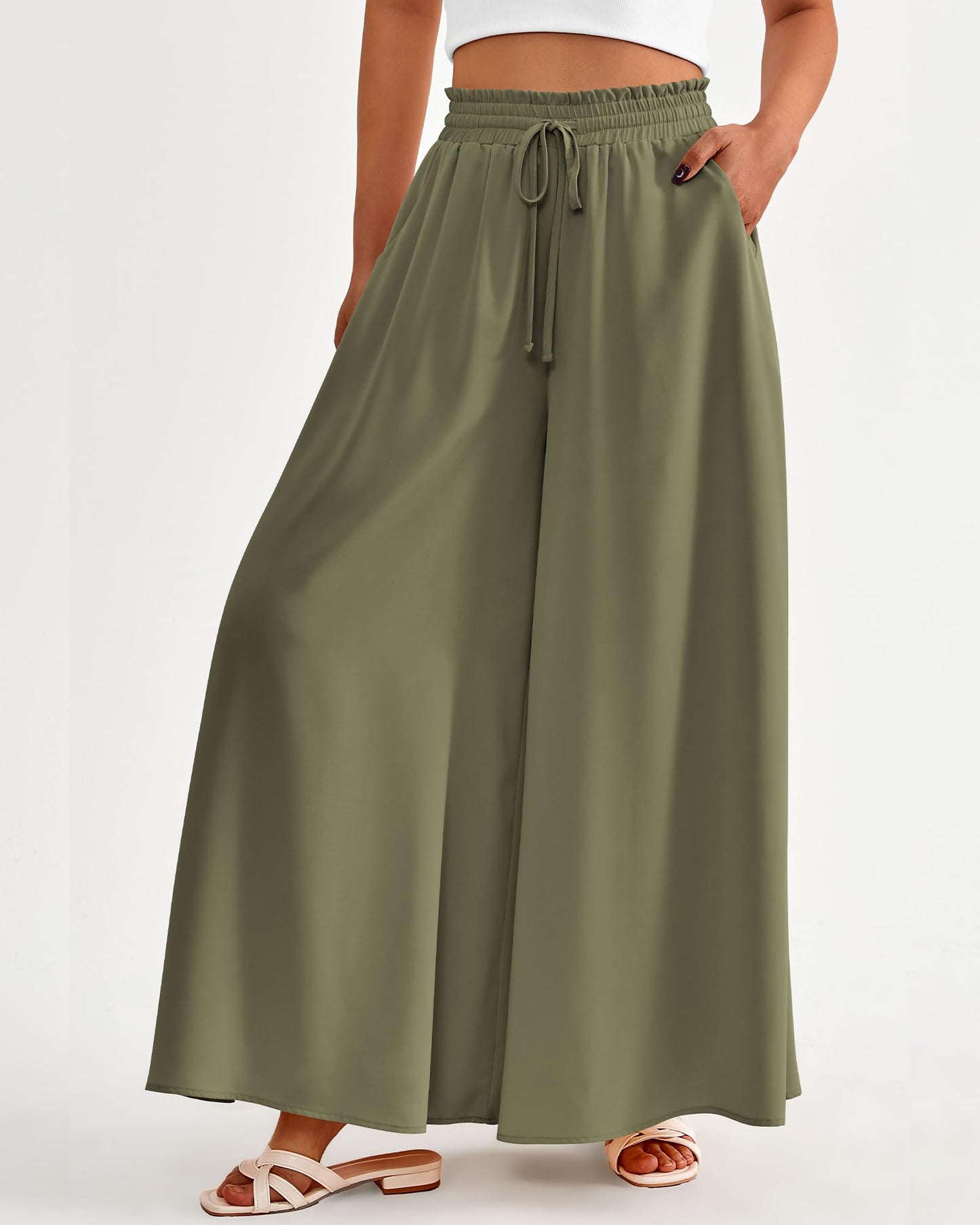 Women's Casual Flowy High Waist Wide Leg Pants(Buy 2 10% OFF)