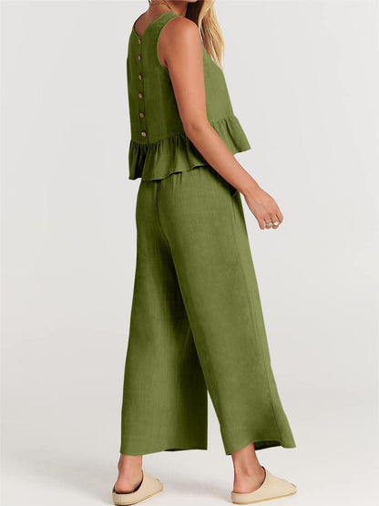 2024 Women's Summer 2 Pieces Outfits - Lounge Set with Pockets