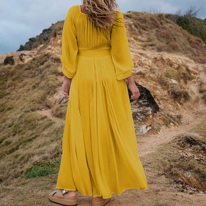 Women's V-Neck Summer Maxi Dress with Pocket (Buy 2 Free Shipping)