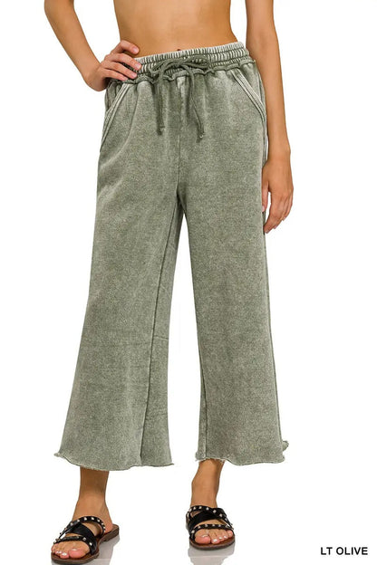 ✨ Women's Comfy Acid Wash Palazzo Sweatpants with Pockets