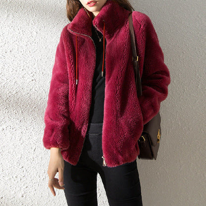 2022 Padded Coat Stand-collar Double-faced Fleece Jacket
