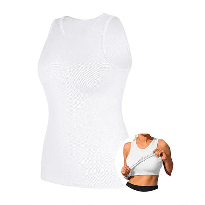 Women's Seamless High Neck Workout Tank Top with Built-in Bra