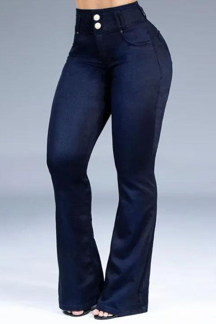 2022 Button Front Butt Lifting Flare Jeans