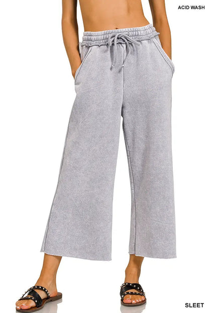 ✨ Women's Comfy Acid Wash Palazzo Sweatpants with Pockets