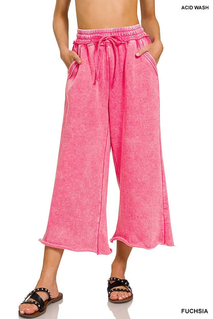 ✨ Women's Comfy Acid Wash Palazzo Sweatpants with Pockets