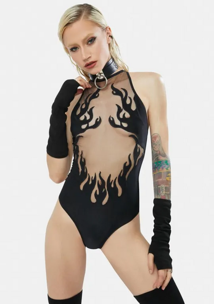 Flame Embroidered Bodysuit