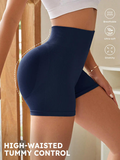 4-Pieces High Waist Tummy Control Butt-Lifting Seamless Shorts