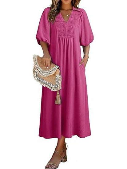 Women's Summer Flowy A-Line Maxi Dress