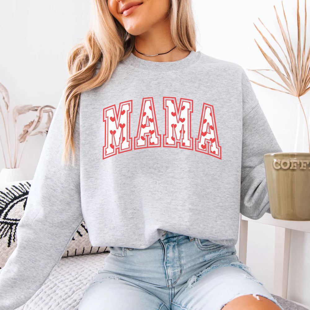 Valentines Mom Heart Crewneck Sweatshirt