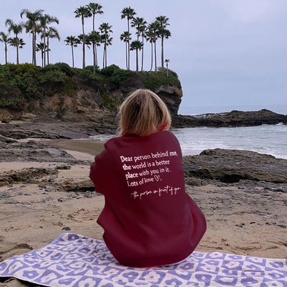 'Dear Person Behind Me' Print Sweatshirt
