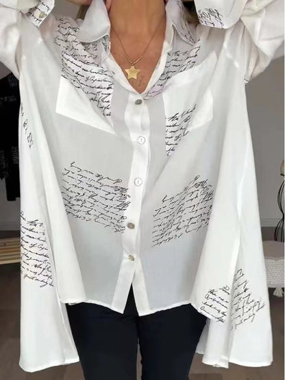 2024 Letter Print Fashion Lapel Shirt(Buy 2 Free Shipping)
