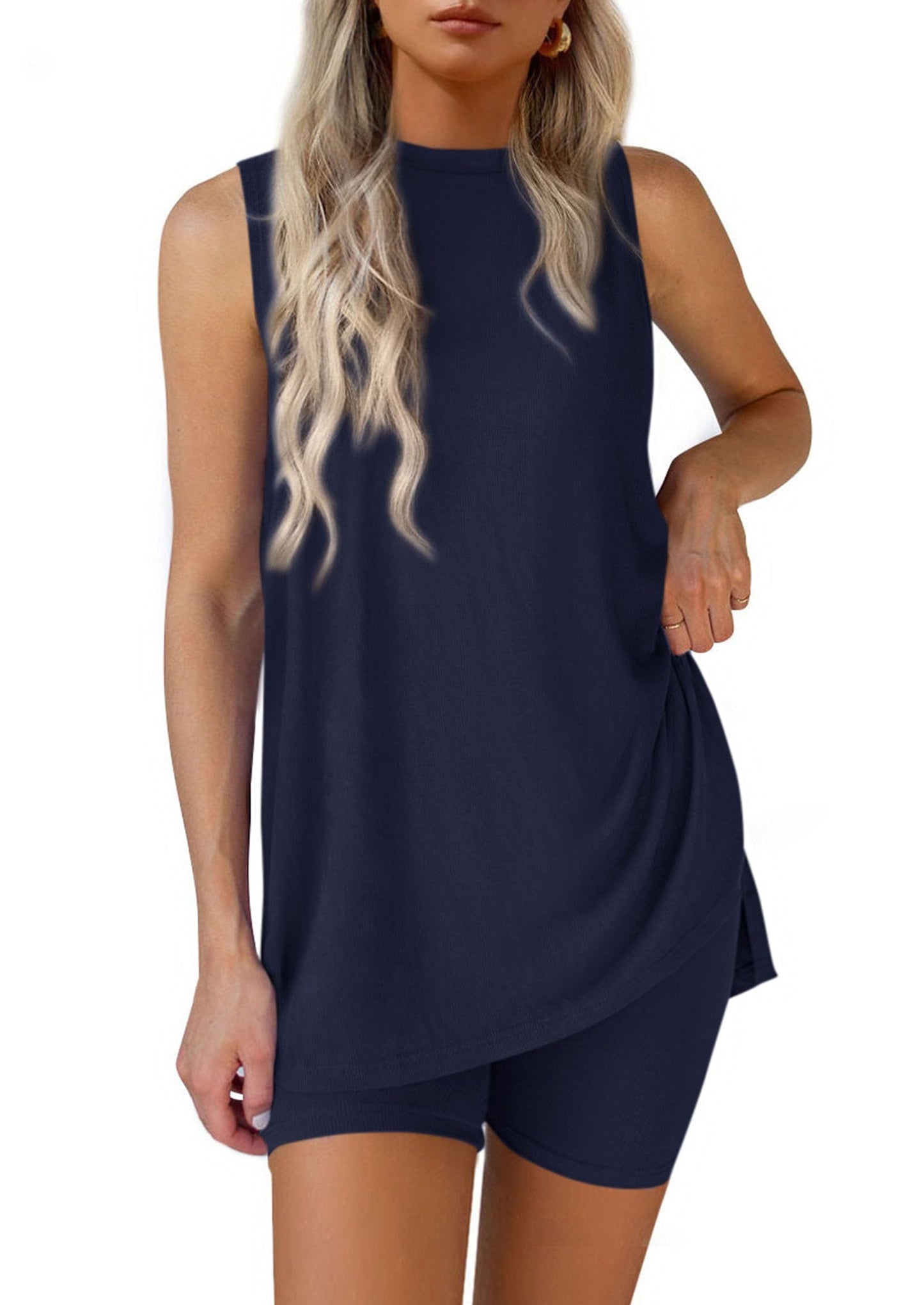 Women's 2 Piece Sets Summer Matching Lounge Shorts Set