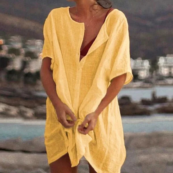 Summer Cotton Loose Short sleeve  Casual Women's  shirt