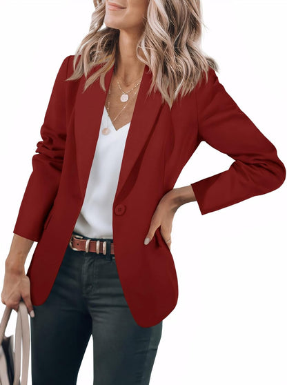 Limited time sale🔥Women's Casual Button Open Front Pocket Blazers Jacket