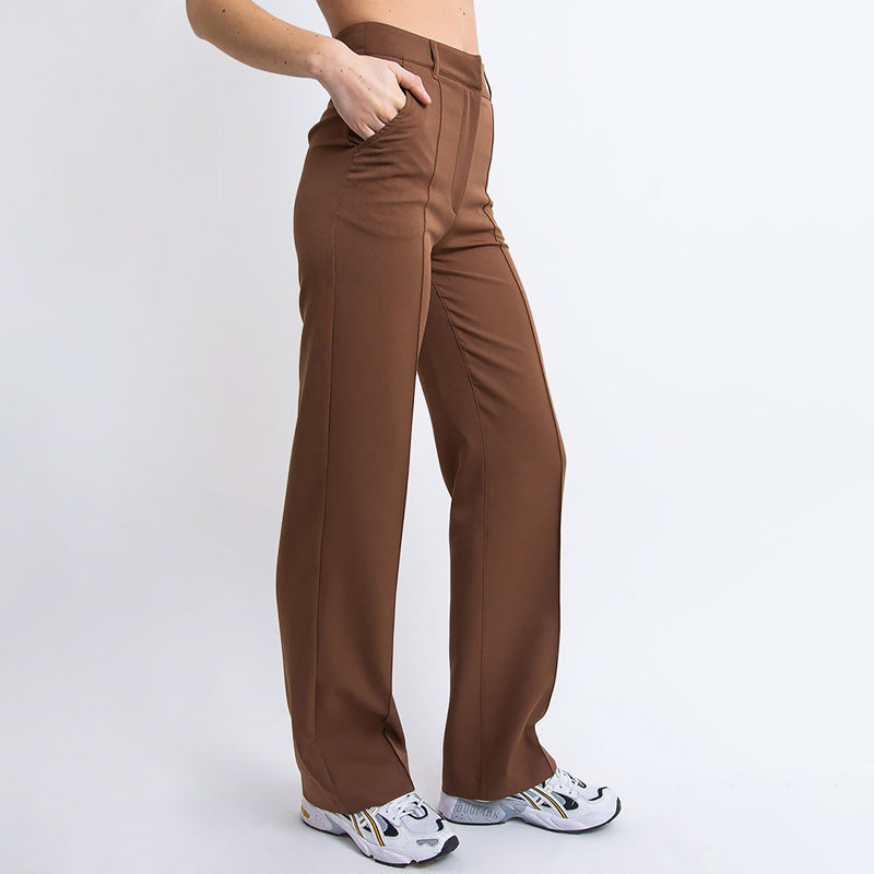 High Waisted Suit Pants With Straw Pleats