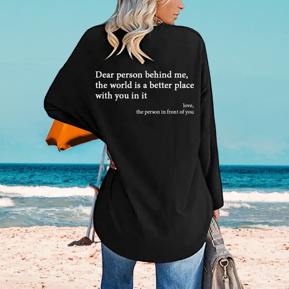 'DEAR PERSON BEHIND ME' V-NECK TOP