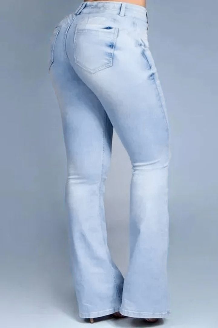 2022 Button Front Butt Lifting Flare Jeans