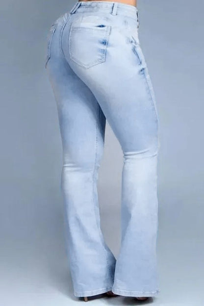 2022 Button Front Butt Lifting Flare Jeans