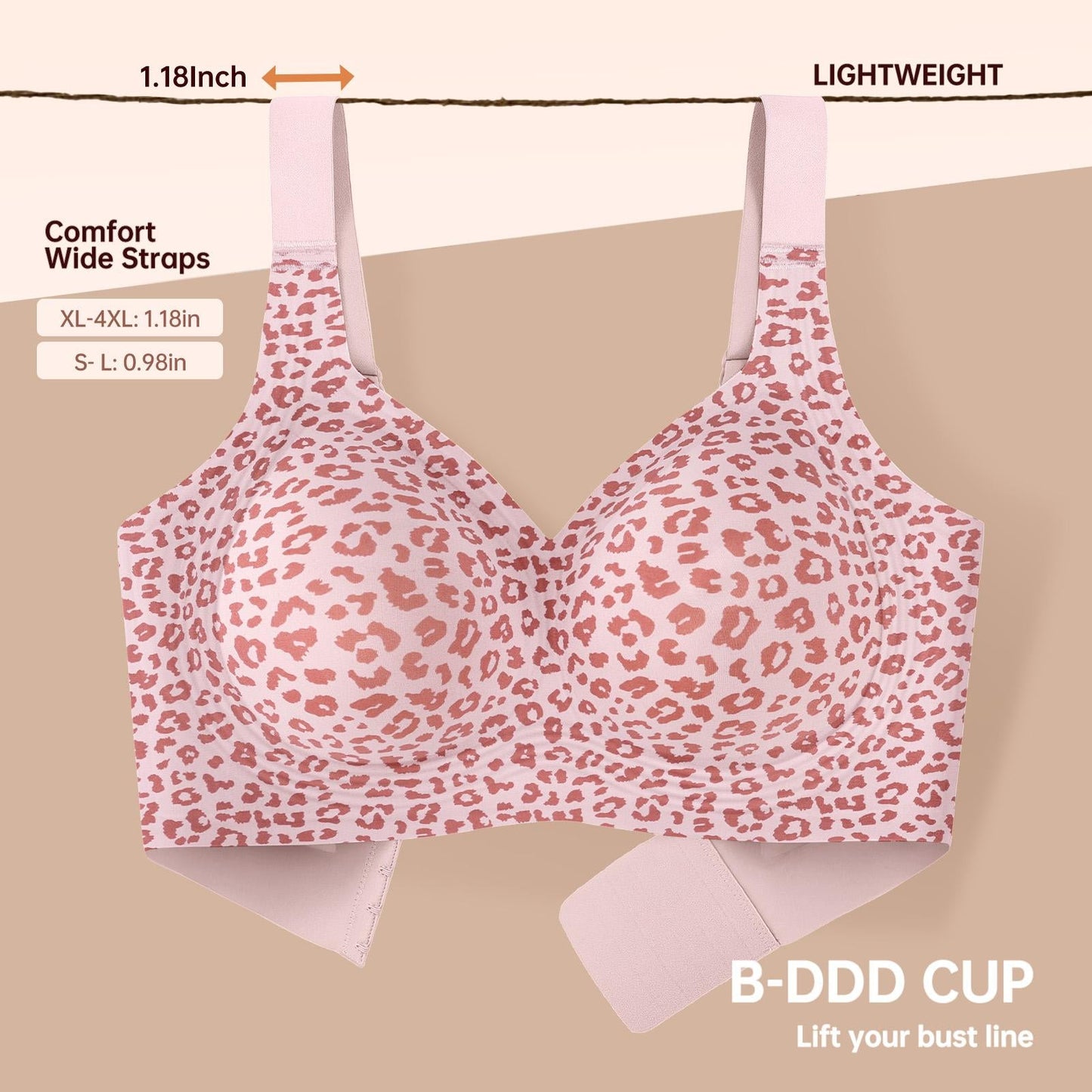 Women's Wireless Lace Back Seamless Comfort Bra