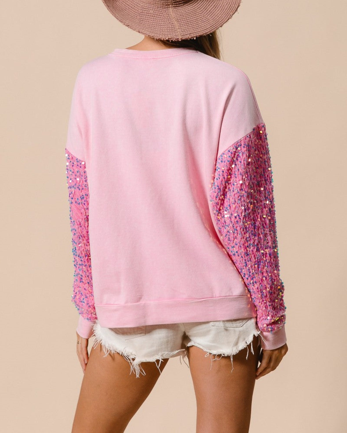 Women's Santa Sequin Patchwork Sweatshirt