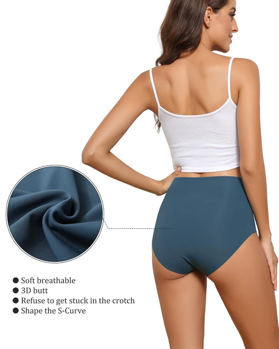 Women's Seamless High Waisted Underwear 6-Pack, Full Coverage No-Show Briefs