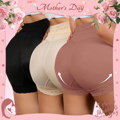 High Waist Tummy Control Shapewear Shorts with Lace & Anti-Slip Band