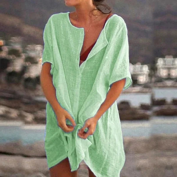 Summer Cotton Loose Short sleeve  Casual Women's  shirt
