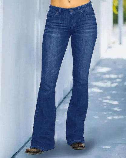 Vintage Mid Waist Flare Jeans