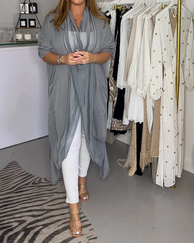 Silky Loose V-neck Top