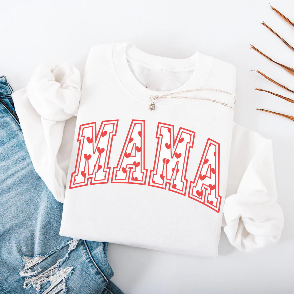 Valentines Mom Heart Crewneck Sweatshirt