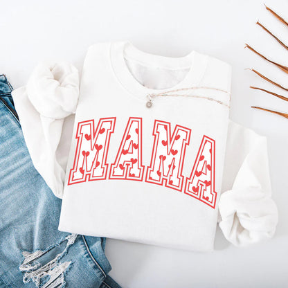 Valentines Mom Heart Crewneck Sweatshirt