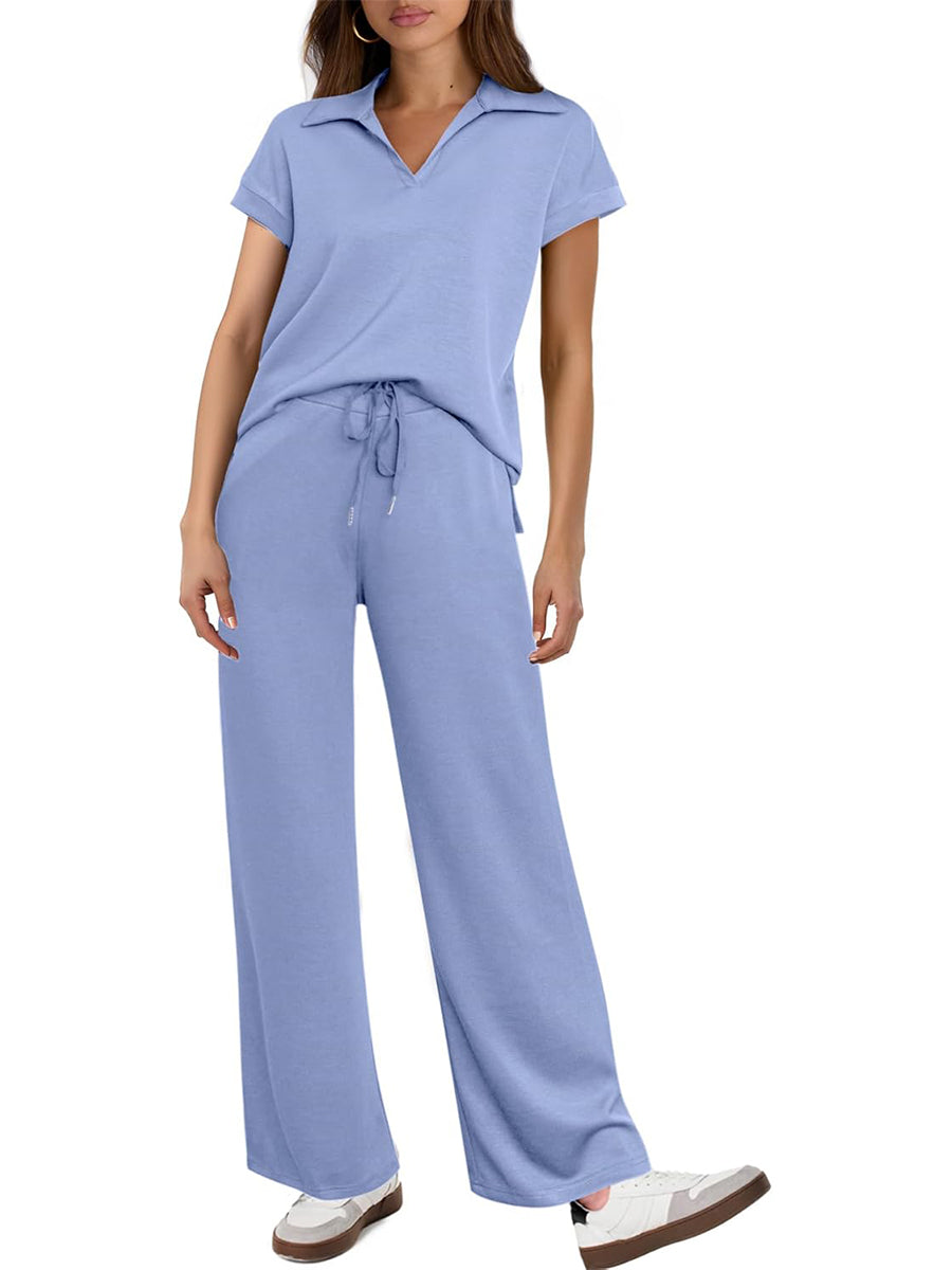 ✨Women's Cap Sleeve Top and Drawsting Pants 2 Piece Lounge Set Tracksuit