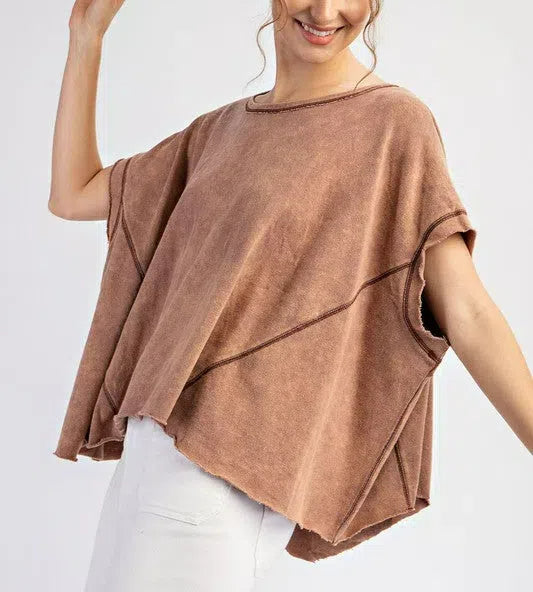 Mineral Washed Short Sleeve Top
