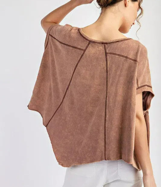 Mineral Washed Short Sleeve Top