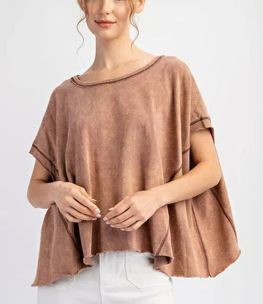 Mineral Washed Short Sleeve Top