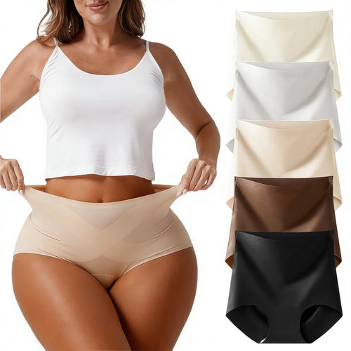 Women's High Waist Seamless Underwear 5-Pack, Silky Soft No-Show Briefs