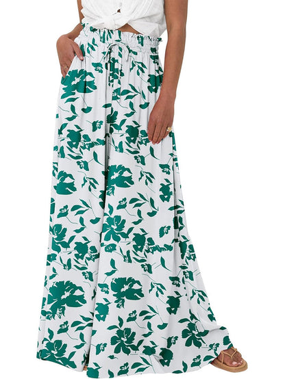 Women's Floral Print High Waist Wide Leg Pants