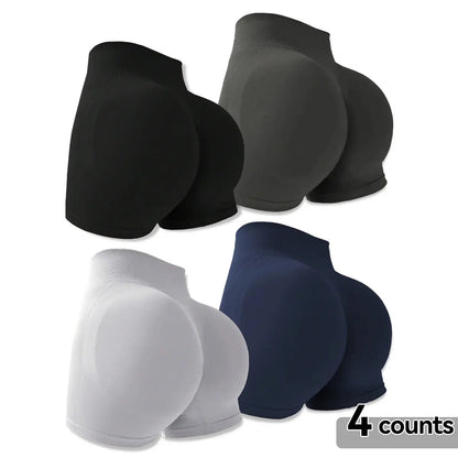 4-Pieces High Waist Tummy Control Butt-Lifting Seamless Shorts
