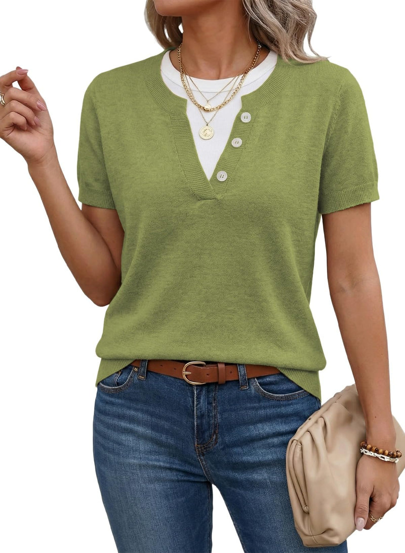 2026 SummerVibes Women's Casual Short Sleeve Knitwear