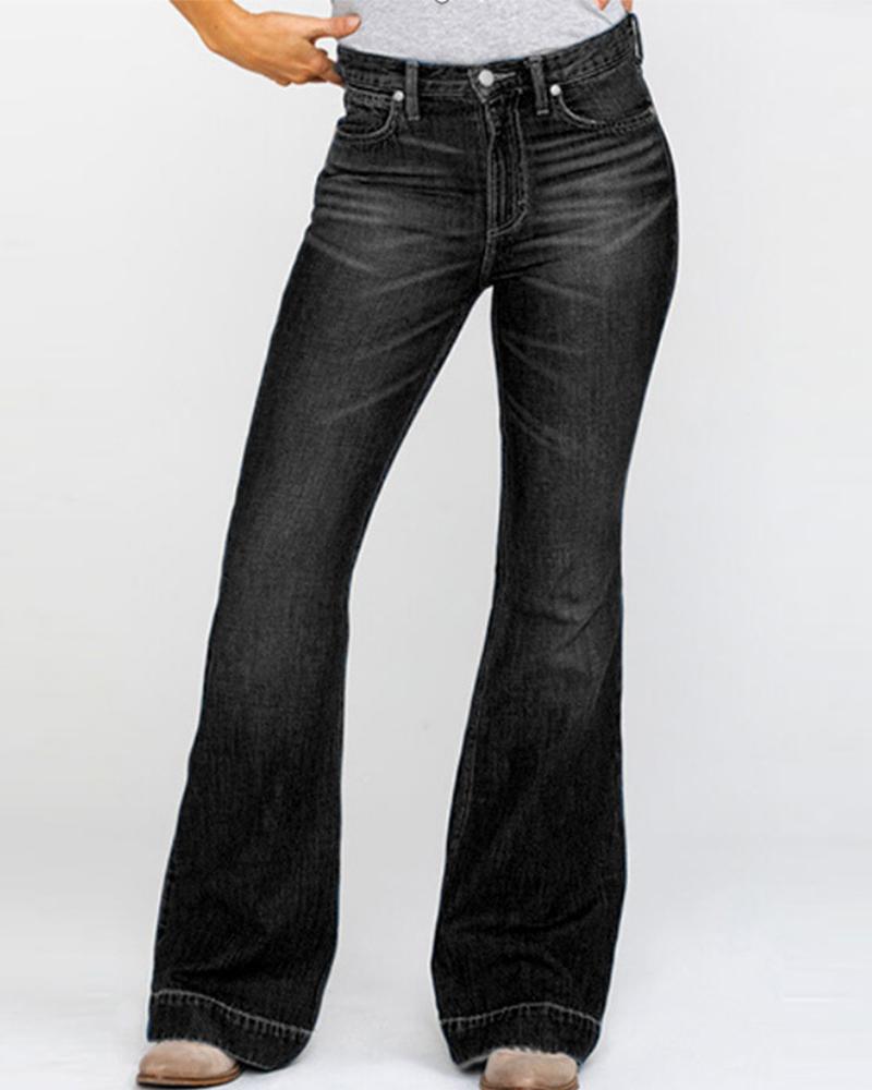 90s Vintage Classic Flare Hem High Waist Jeans