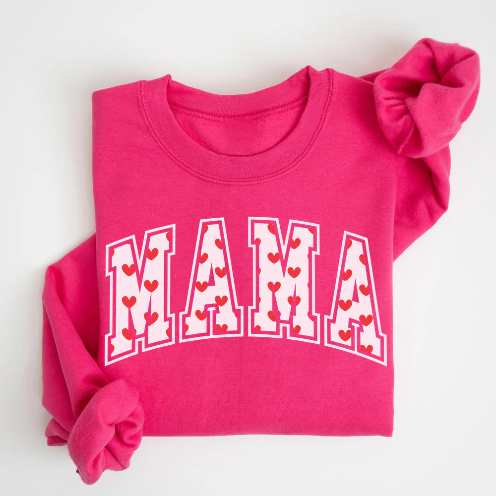 Valentines Mom Heart Crewneck Sweatshirt