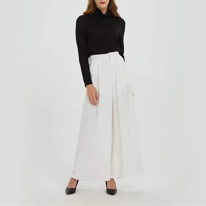 Women High Waist Casual Wide Leg Trousers